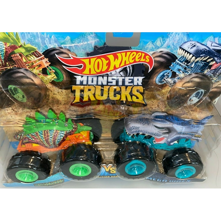 Hot Wheels Monster Trucks Demolition Doubles MOTOSAURUS vs. MEGA WREX 1:64  Scale Vehicle 2-Pack - The Toy Barn