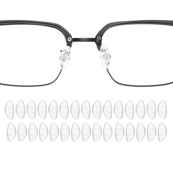 Uxcell 15 Pairs Eyeglass Nose Pads 3mm Double Hole Insertion Glass Nose Grips Clear