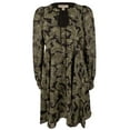 thumbnail image 4 of Women's Paisley Georgette Keyhole Neckline Dress Olv 2, 4 of 4