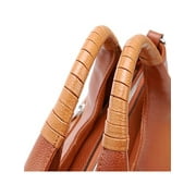 LUXUR Ladies Leather Top Handle Handbag Women Classic Satchel Crossbody Bags Purse Daily Portable Detachable Tote Brown