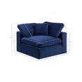 thumbnail image 3 of Meridian Furniture Comfy Navy Velvet Corner Chair, 3 of 13