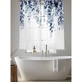 thumbnail image 6 of Sheer Curtains 63 Inches Long, Blue Eucalyptus Light Filtering Window Curtains for Living Room/Bedroom, Weeping Botanical Leaf Watercolor Rod Pocket Voile Sheer Curtain Drapes, 52"W x 63"L, 2 Panels, 6 of 8
