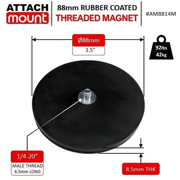 88Mm Threaded Magnet For Ridgid R8694620 Led Work Light 1/4-20" Male Thread