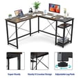 thumbnail image 3 of Foxemart L-Shaped Computer Desk, Industrial Corner Desk Writing Study Table with Storage Shelves, Space-Saving, Large Gaming Desk 2 Person Table for H, 3 of 6