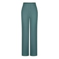 thumbnail image 3 of HomeGardon Women Pants 2024 Women's High Waist Pants Women's Stretchy Dress Pants with 2 Pockets Pull-on Straight Leg Slacks Plus Size for Work Business Casual Army Green,S-5XL, 3 of 5