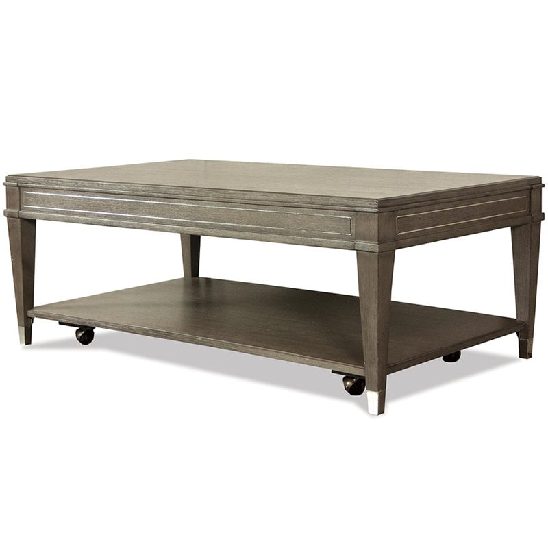 Riverside Furniture Dara II 48" Wood Coffee Table in Gray Wash