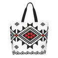 thumbnail image 2 of Reusable Kabyle Amazigh Carpet Shopping Bag Shoulder Canvas Tote Bag Africa Geometric Morocco Style Grocery Shopper Bags, 2 of 7