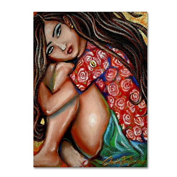 Trademark Fine Art 'Girl in Thought' Canvas Art by Cherie Roe Dirksen