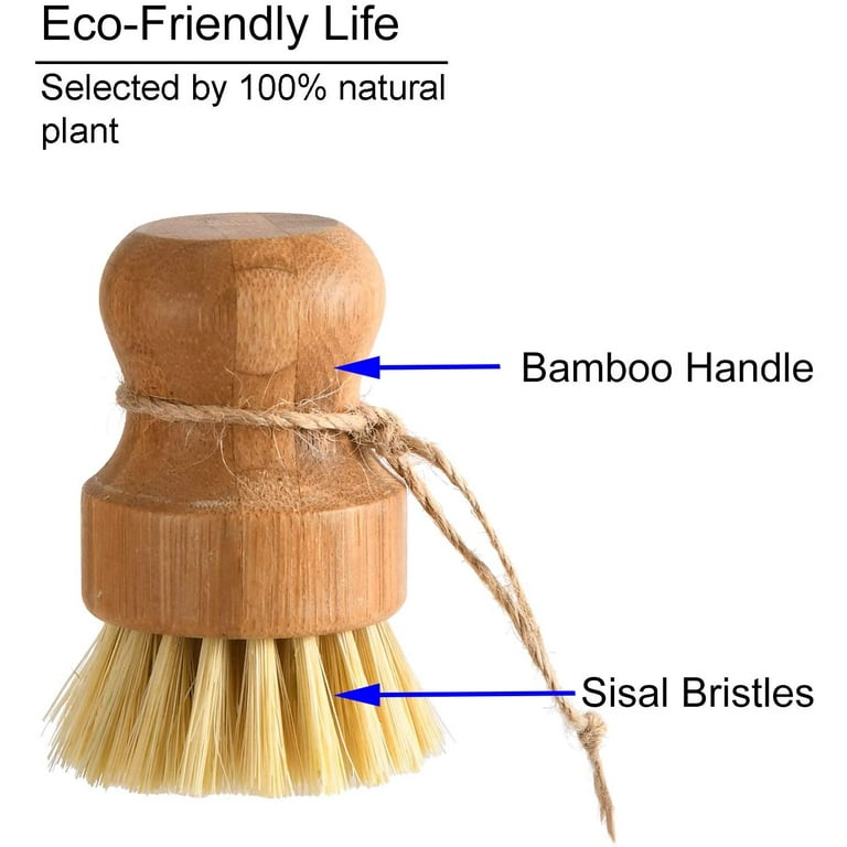 Buy Dish Scrub Brush with A Bamboo Handle – Spice It Your Way