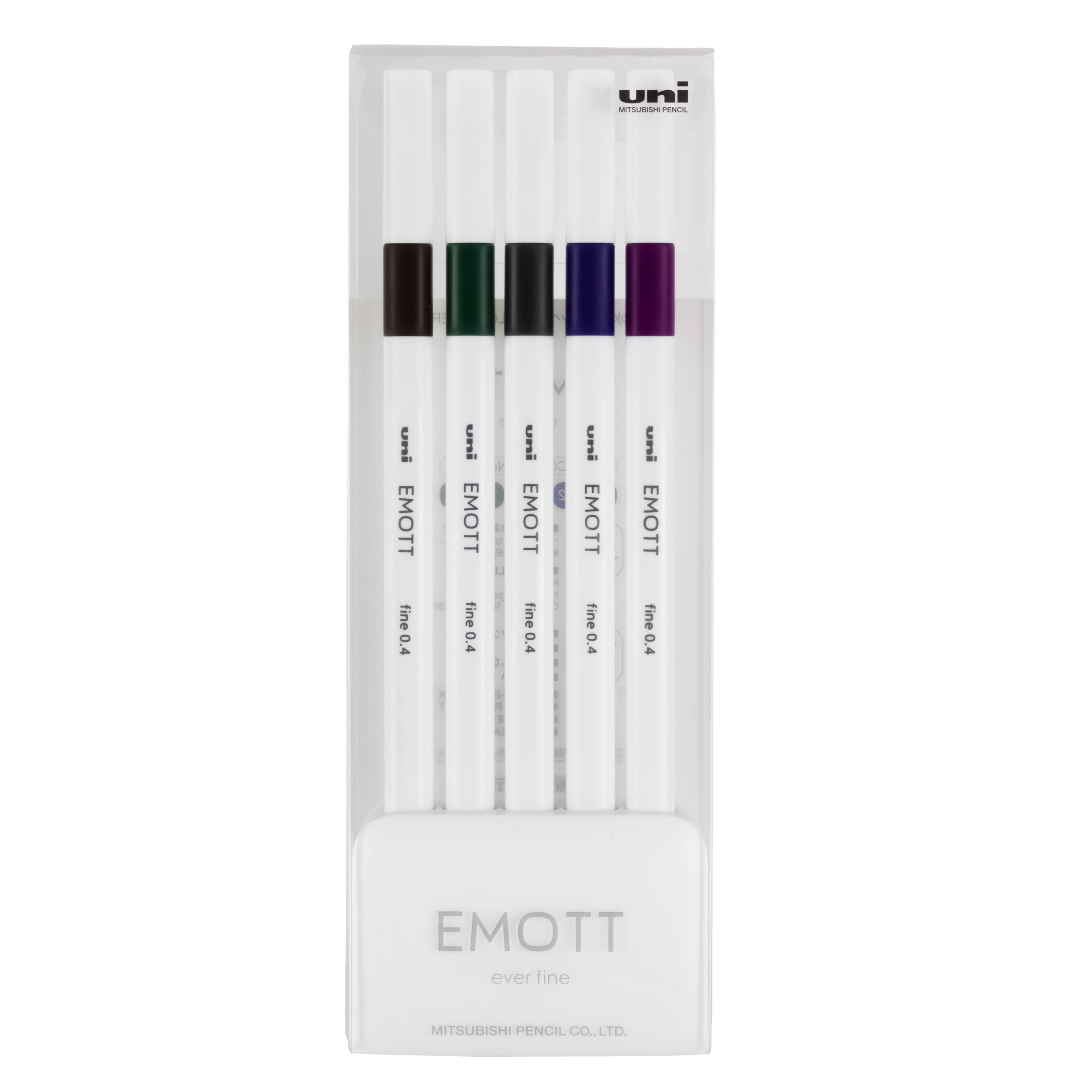 Uni-Ball Emott Fineliner Marker Pens, Fine Point (0.4Mm), Vintage Colors, 5-Count