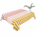thumbnail image 2 of Colorful Stripe Table Cloth Waterproof Tablecloths, Modern Pink Red Yellow Vertical Striped Tablecloth Dining Table Cover for Kitchen Party Tabletop Outdoor, Rectangle Tablecloth 52x70 Inch, 2 of 9
