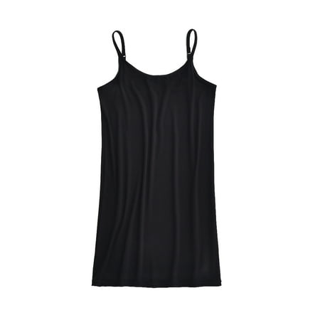 

Linyer Women Modal Vest U-neck Skin Friendly Nude for Slip Dress Strap Nightgowns Underwear Plus Size Undershirt for Curvaceous Beauty Black XL