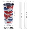 thumbnail image 2 of 4th of July Tumbler With Lid And Straw 20 Oz Insulated Stainless Steel Travel - Cup Stuff Accessories Decor Double Wall Coffee Mug Birthday Gifts, 2 of 7
