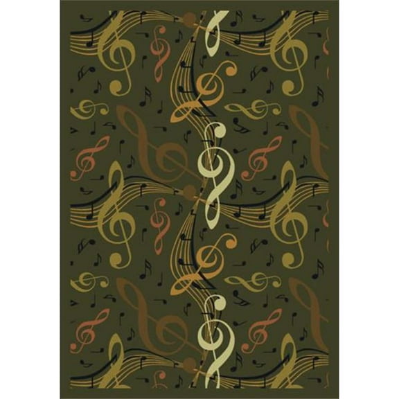 Virtuoso Green 5 ft.4 in. x 7 ft.8 in.  WearOn Nylon Machine Tufted- Cut Pile Whimsy Rug