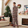 thumbnail image 4 of Vulcanodon Men's Plaid Pajama Set, Soft Long Sleeve Button-Down 2-piece Sleepwear with Lapel Collar & Pockets Cozy Lounge PJs(RED GREEN PLAID-BEIGE, M), 4 of 4