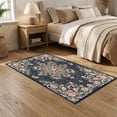 thumbnail image 2 of ODIKA 5'x7' Ultra-Soft Area Rug, Scatter Vintage Pink Scroll Motif Mirrored Damask Center Entry None Washable, Bare feet friendly, Silk-Touch for Bedroom Home office, 2 of 7
