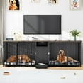 thumbnail image 6 of Dextrus Heavy Duty Dog Kennel with Room Divider and Drawer, 94.5" Large Dog Crate Furniture for 2 Large/Medium Dogs, Black, 6 of 6