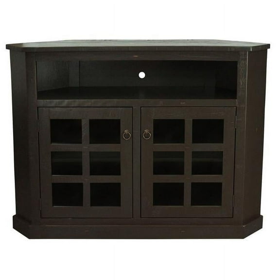 American Heartland 30743RGYGP Rustic Tall Curve Corner TV Cart, Rustic Grey