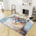 thumbnail image 2 of Oil On Canvas Print Rug Animal Flower Cat Machine Washable Non-Slip Area Rugs Soft Low Pile Indoor Carpet for Living Room Bedroom Home Decor 7 X 8 Ft, 2 of 7