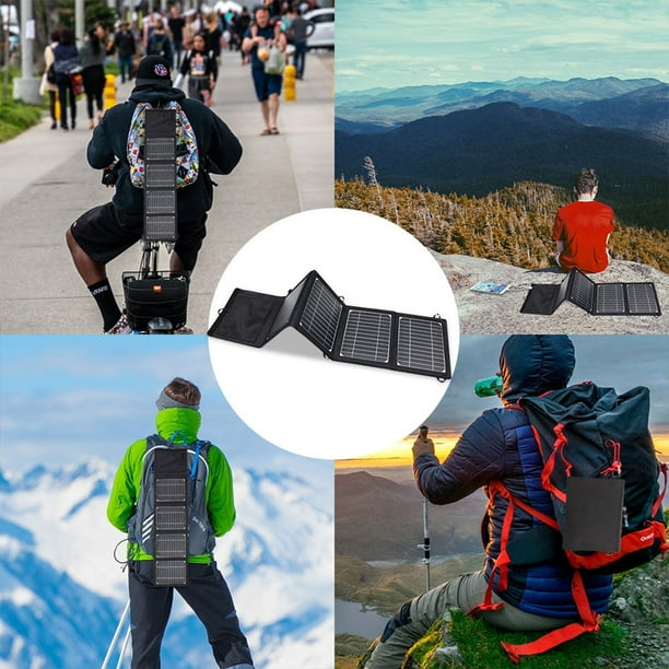 14W Solar Charging Panel Waterproof Electronic Solar Charger Outdoor Phone Charger Camping Hiking Backpacking Emergency Carrying Plate