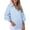 Blue, variant on Women's Button Down Shirt Women 2025 Striped Smocked Cuffed Shirts Long Sleeve Collared Blouse Tops With Pocket