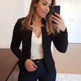 thumbnail image 1 of Blazer/abrigo/carpete para mujer delgado/Manga larga/justable/color liso/Casualpangjing, 1 of 4