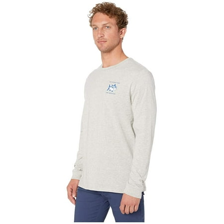 Southern Tide Christmas T Shirt Southern Tide Heather Original Skipjack Long Sleeve T-Shirt Heather Light Grey ()