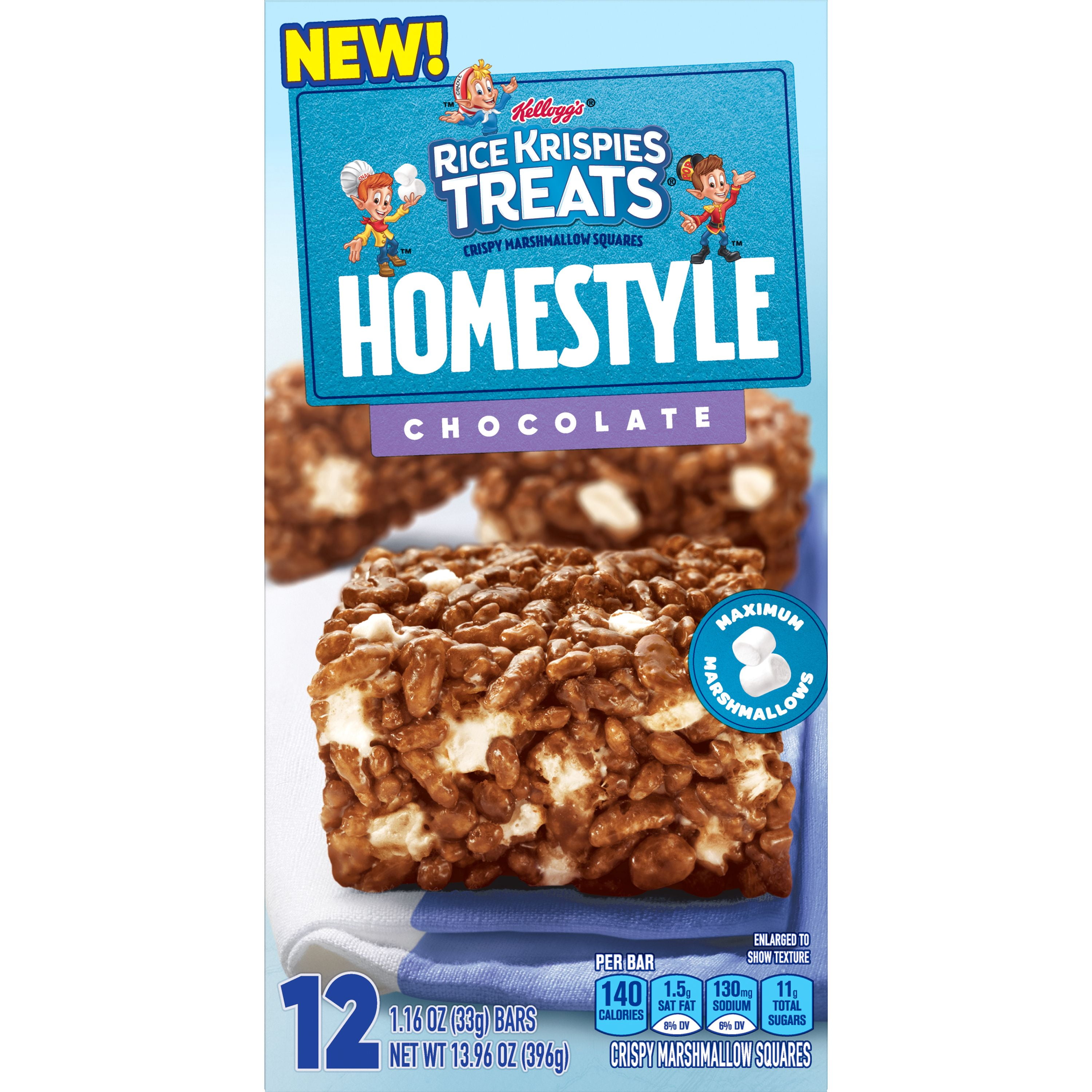 Kellogg S Rice Krispies Treats Homestyle Crispy Marshmallow Squares Chocolate Lunch Box Snack 12ct 13 96oz Walmart Com Walmart Com