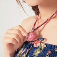 thumbnail image 3 of Renikh Bohemian Women Rhinestone Inlaid Peacock Round Faux Opal Pendant Necklace Gift--Dark purple-Product code 56153 Green, 3 of 4
