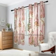 thumbnail image 2 of Yayeee Window Curtains Light Filtering 63"x52" Grommet Panel Pair Home Living Room Decor, Beige Gingerbread Houses, 2 of 7
