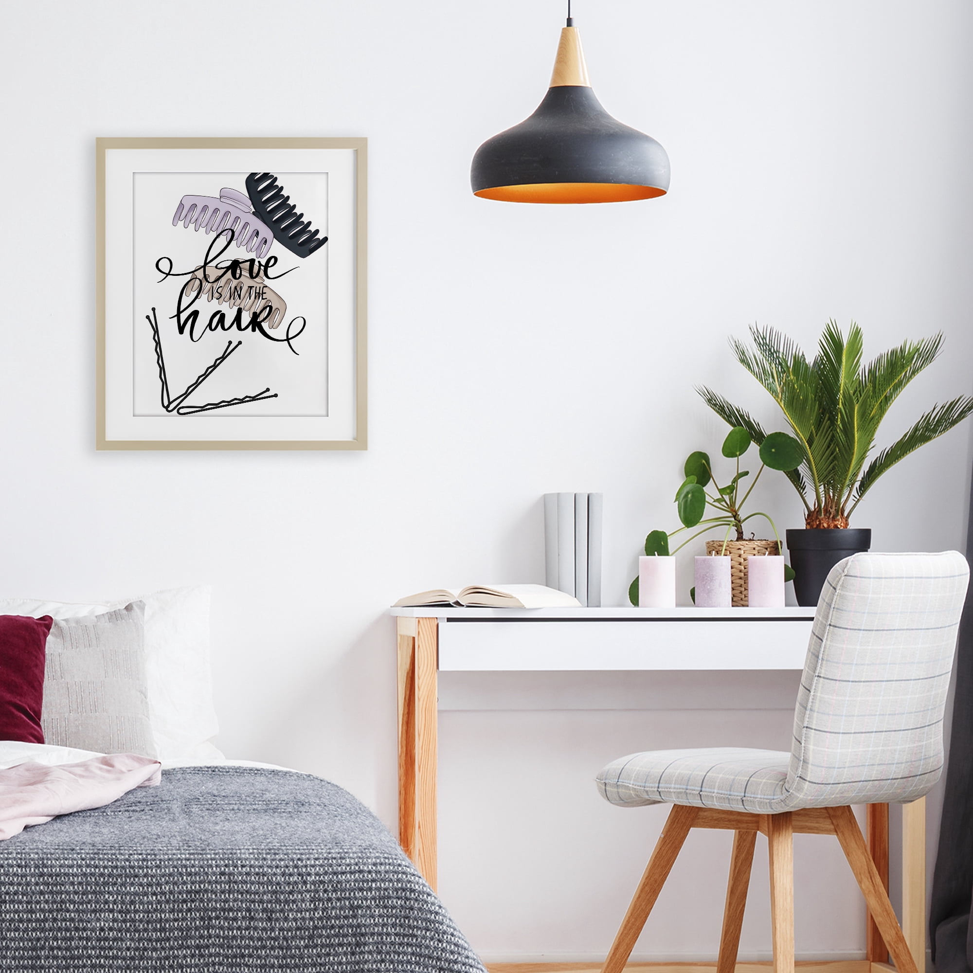Stupell Industries Love Is In The Hair Birch Framed Print Under Glass, design by Jesse Keith
