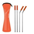 thumbnail image 1 of Ludlz Métal Inoxydable 4 Pcs Ultra Long Réutilisable pour Gobelets Hauts Embouts en Silicone Couvercle Droit Courbé, 1 of 6