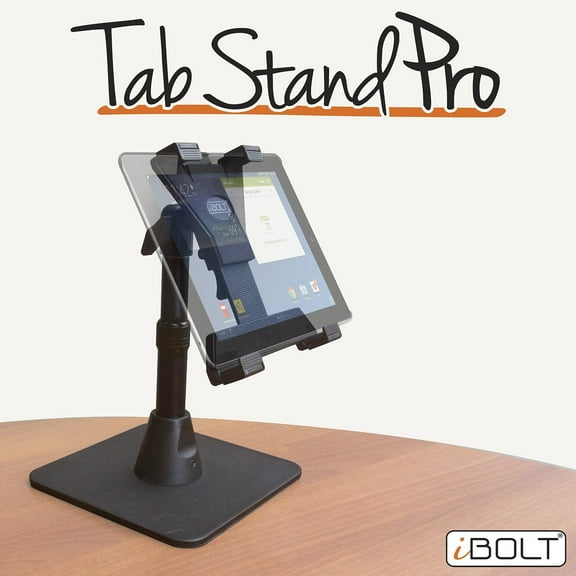 iBOLT TabStandPro - Heavy Duty Metal Weighted Base Table Mount for All 7" - 10" Tablets (iPad, Nexus, Samsung Tab) for Desks, Tables, Countertops