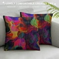 thumbnail image 3 of Color Throw Pillow Cover Abstract Purple Pink Red Orange Golden Blue Chaotic Waves Colorful Rainbow Square Pillow Case Cushion Cover for Home Car Decorative Cotton Linen, 3 of 5