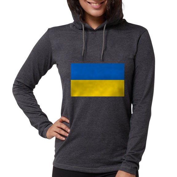 CafePress - Flag Of Ukraine Long Sleeve T Shirt - Womens Hooded Shirt