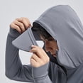 thumbnail image 5 of Sun-Protective Hooded Long Sleeve Zip-Up Jacket for Men, UPF 50+, Breathable Ice Thread Fabric, Elastic Stretch, Finger Hole Design, for Outdoor Summer Activities, 5 of 5