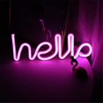 thumbnail image 1 of Neon Hello Light, Led Hello Neon Word Sign Letras de neón Light Art Luces decorativas, Marquee Signs, Fiesta de cumpleaños, Habitación para niños, Sala de estar (rosa Hello. Afortunado Sencillez, 1 of 4