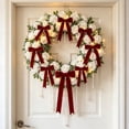 thumbnail image 6 of LOWLHOME Christmas Bow Ornament Set With Pearl Chain DIY Holiday Hanging Decor Kit For Xmas Tree Party Decoration, 6 of 7