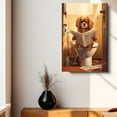 thumbnail image 4 of Tibetan Spaniel Dog Canvas Wall Art for Bedroom Living Room Home Decor,Funny Dog Canvas Sitting on The Toilet Animal Pattern Office Artworks, modern wall decor, Ready to Hang, 4 of 6