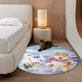 thumbnail image 2 of Round Rugs 3.3Ft, Winter Dog Round Area Rug Washable Indoor Throw Carpet, Cute Cat Snowman Snowflake Soft Non Slip Circle Rug for Laundry Room Patio Home Decor Aesthetic, 2 of 8