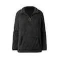 thumbnail image 4 of Lightweight Sweaters for Women Solid Color Half Zip Long Sleeved Pullover Fall Tops,Black,L, 4 of 6