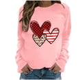 thumbnail image 2 of Styesk Chandails à Manches Longues pour Femmes, Imprimé de Cœur, Hauts de Sortie, T-Shirts Confortables et Doux à Col Rond, Chandail à Enfiler, Mode, Ample, Léger, Chandail en Molleton, Graphique de la Saint-Valentin, Hauts Décontractés, 2 of 3