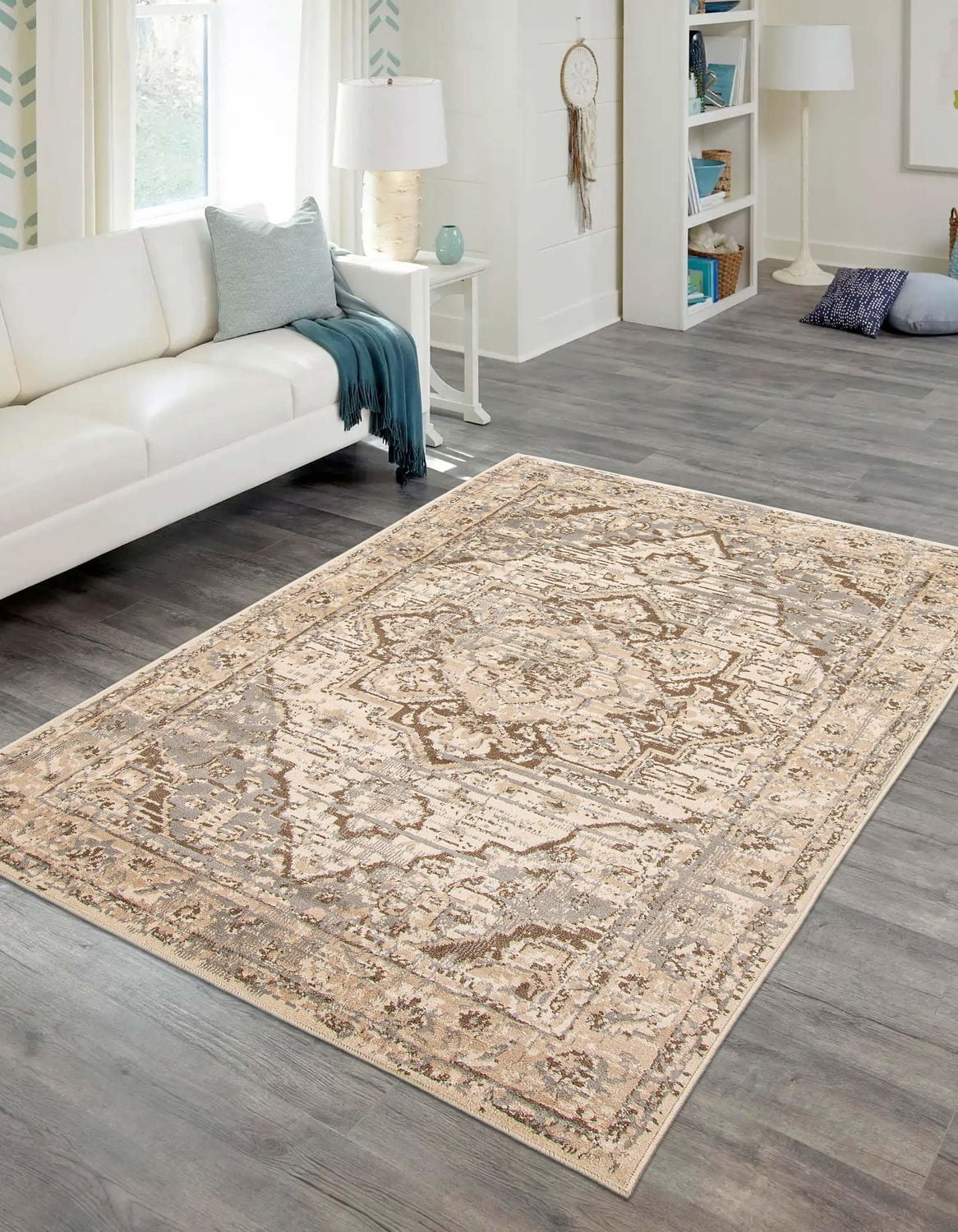 ECARPET Priya Traditional Area Rug for living room, bedroom, dining room, entrance, hallway and more.
