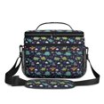 thumbnail image 2 of Dinosaur and Heart Navy Pattern Insulated Lunch Box for Women Men, Medium Leakproof Cooler Bag with Adjustable Strap, 10"x6.7"x8", 2 of 6