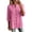 #0055-Hot Pink, variant on Peplum Blouses for Women Mandarin Collar 3/4 Sleeve with Partial Button Front Casual Tops Boho Summer Style Lightweight Breathable Relaxed-Fit Tops Gift