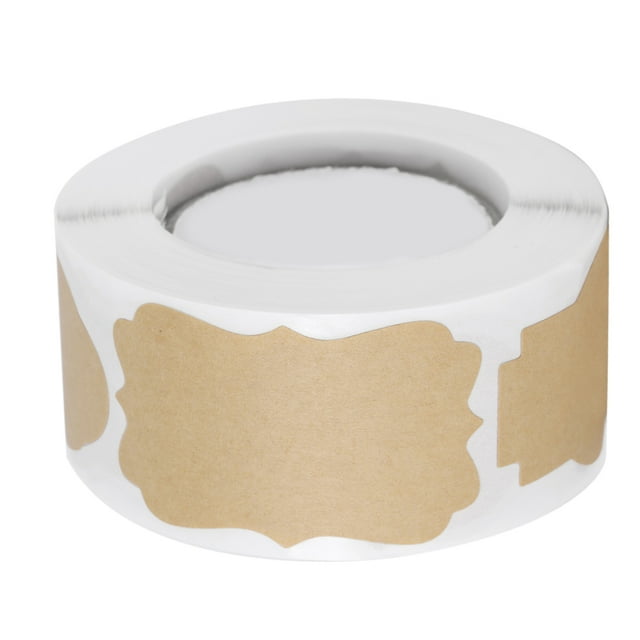 Dalazy 350Pcs/Roll Stickers Packaging Kraft Paper Self Adhesive Decor Cake Labels Blank Labels Wedding Party Cake Decoration, Y6