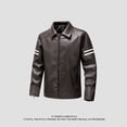 thumbnail image 3 of DecSea Veste Décontractée pour Hommes Col Montant Ajustée en Faux Cuir Veste de Motard Moto, 3 of 7