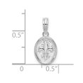 thumbnail image 2 of FJC Finejewelers 925 Sterling Silver Polished/Textured Fleur de Lis Small Oval Charm 8 mm, 2 of 6