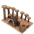 thumbnail image 2 of Escalera de juguete para hacer ejercicio para hámster, escaleras para hámster de Applewood, juego de pasos, molienda de dientes, suministros para mascotas, columna de Applewood de gran tamaño, 2 of 5