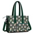 thumbnail image 2 of Teacher Tote Bag,Dark Green Princess Castle Rainbow Pattern Teacher Utility Tote Bag,Large Work Tote Bags for Women with Multiple Pockets,Top Zipper Closure,13.8x10.6x6.7 Inch, 2 of 5
